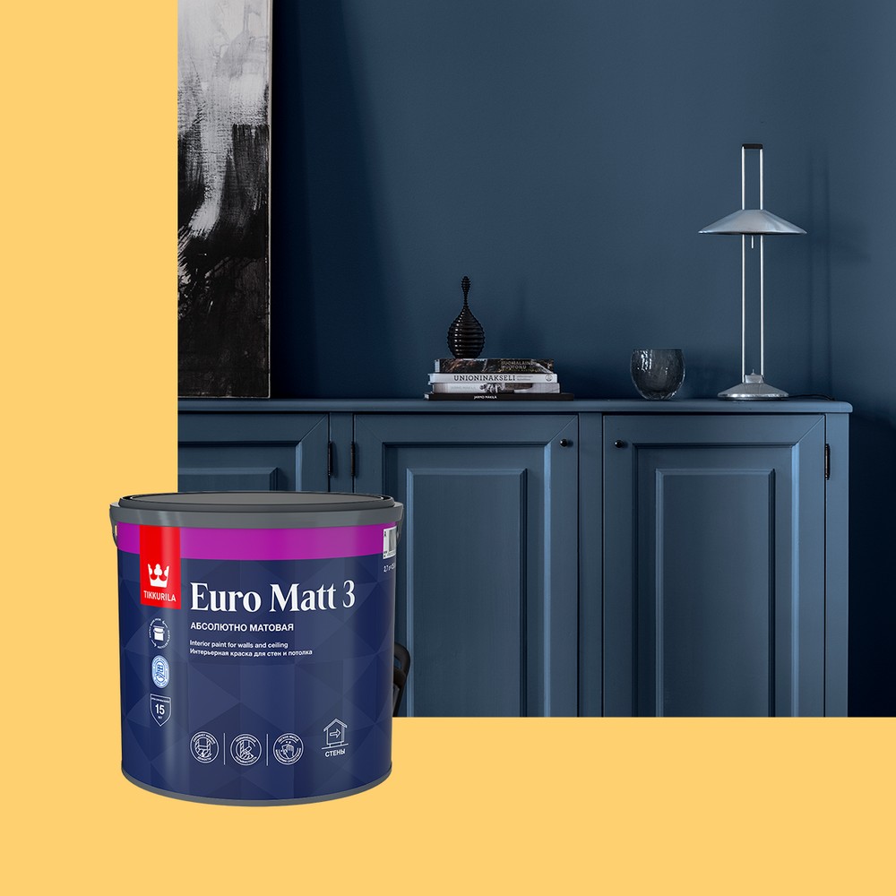 Краска интерьерная TIKKURILA EURO MATT 3 A гл/мат 0,9л - купить по цене 849  ₽ в ДоброСтрой Волжский